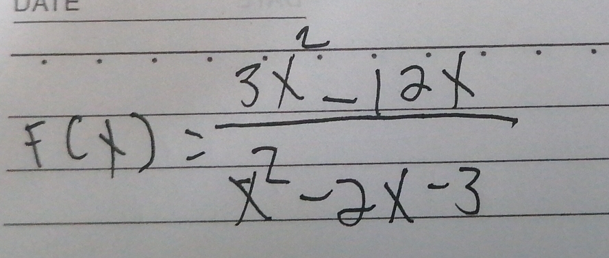 f(x)= (3x^2-12x)/x^2-2x-3 