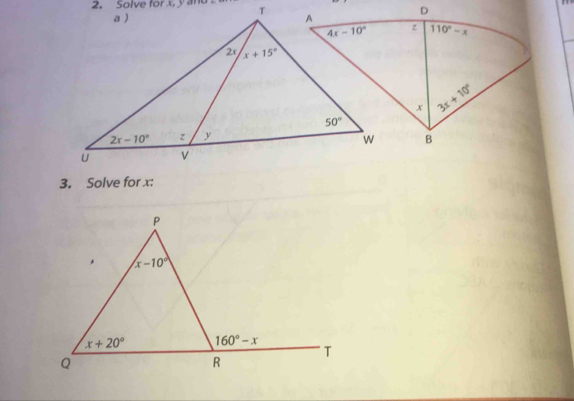 Solve for x y and
3. Solve for x: