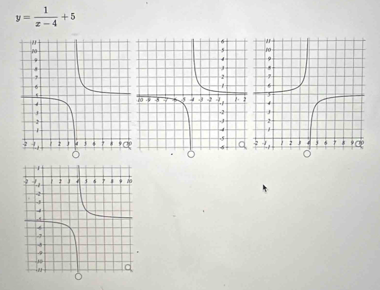 y= 1/x-4 +5