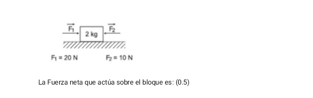 La Fuerza neta que actúa sobre el bloque es: 1 C.5)