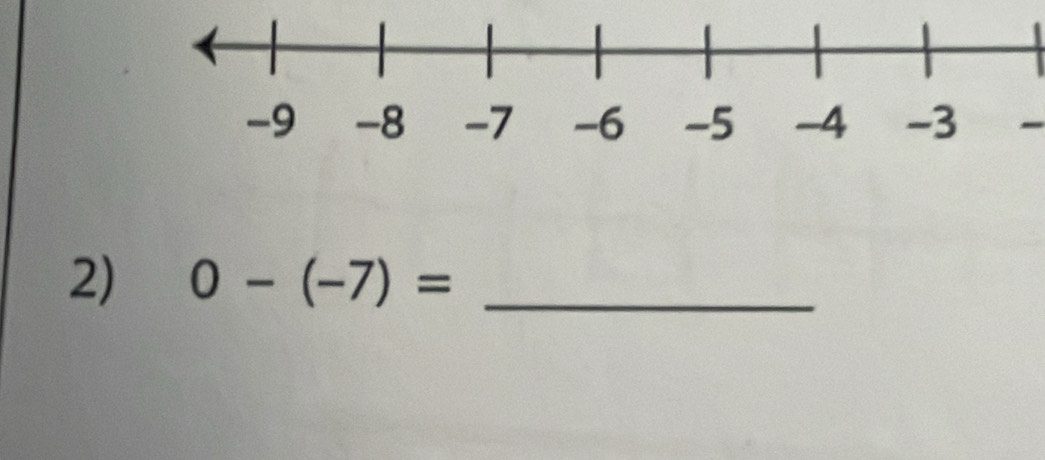 0-(-7)= _