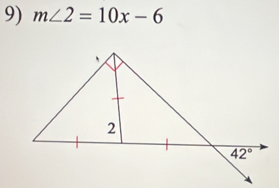 m∠ 2=10x-6