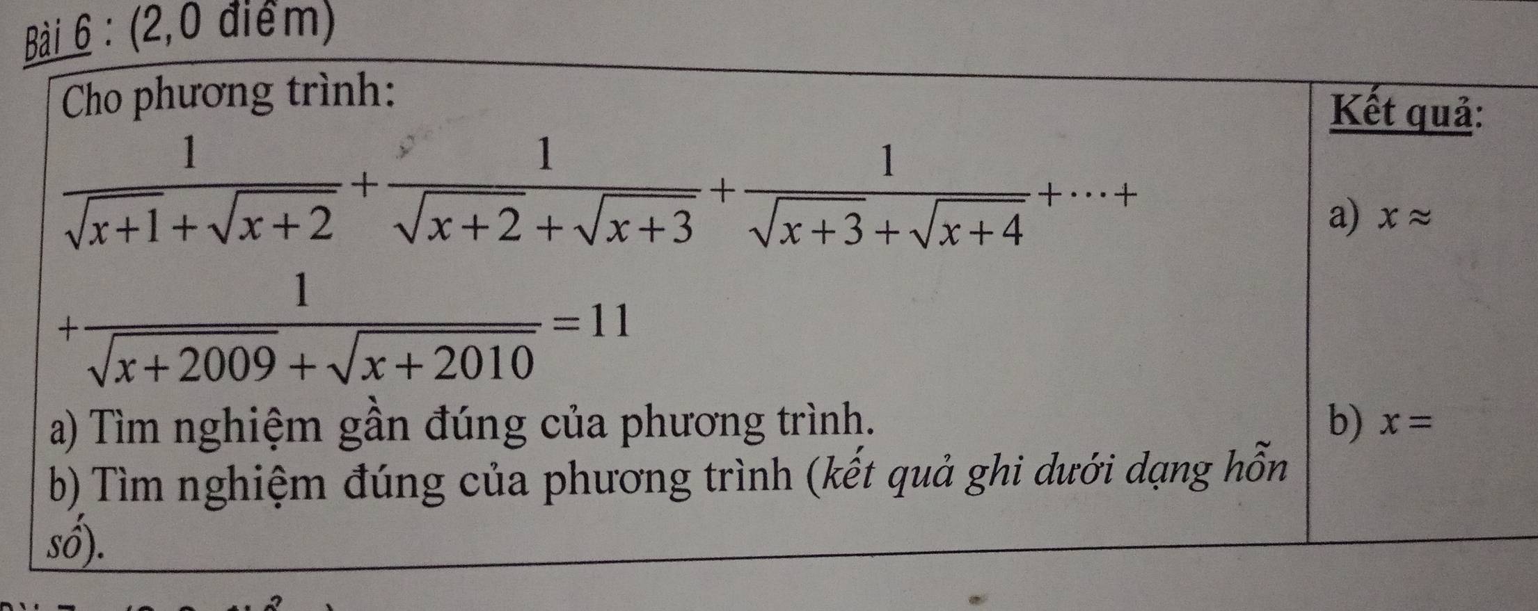 6 : (2,0 điểm)