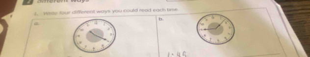 Write four different ways you could read each time. 
b. 5
a.
7
2
3
3
- 2.
7 6