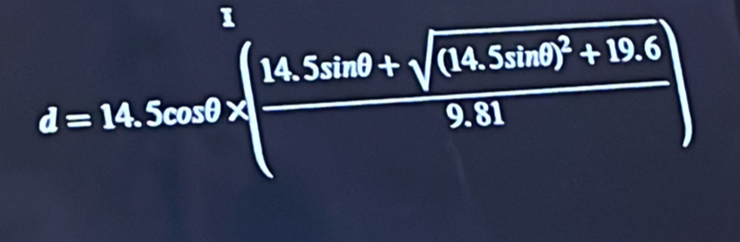 d=14.5cos θ