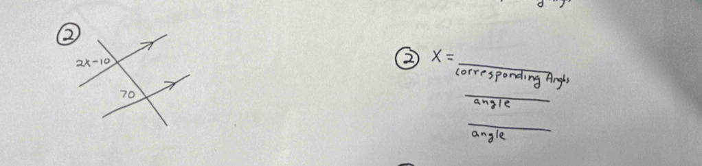 ② X=frac correspondingAngls _
_ angle
frac angle