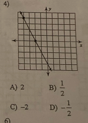 A) 2 B)  1/2 
C) -2 D) - 1/2 
6