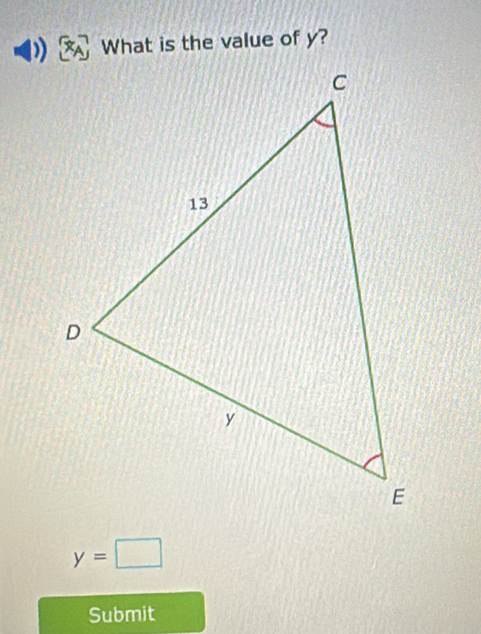 What is the value of y?
y=□
Submit