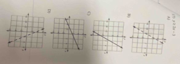 (7) y≥ 2x-3
A) 
B) 
C) 
D)