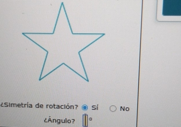 ¿Simetría de rotación?
No
¿Ángulo?