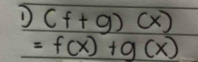 (f+g)(x)
=f(x)+g(x)