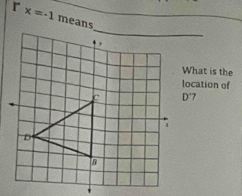 x=-1 means 
What is the 
location of 
D'?