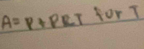 A=p+pRT forT