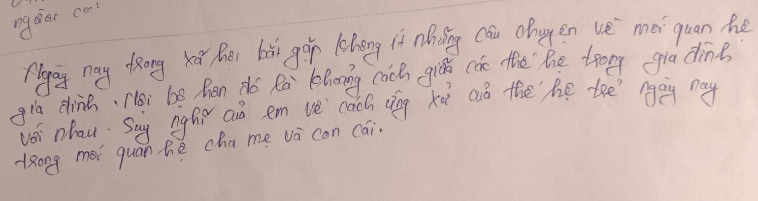 ngoar col 
plaay may fRong kear hor bit gor lehong it nhiding can ohagen we mei quan he 
gia dine,(oi be hon dó Rà Zhoong coch giǔo con the he trong gia dine 
vei nhau Sag ngfr ao em ve cach (íng xù anò the he tee ay may 
lRong mói quan he cha me vá con cai