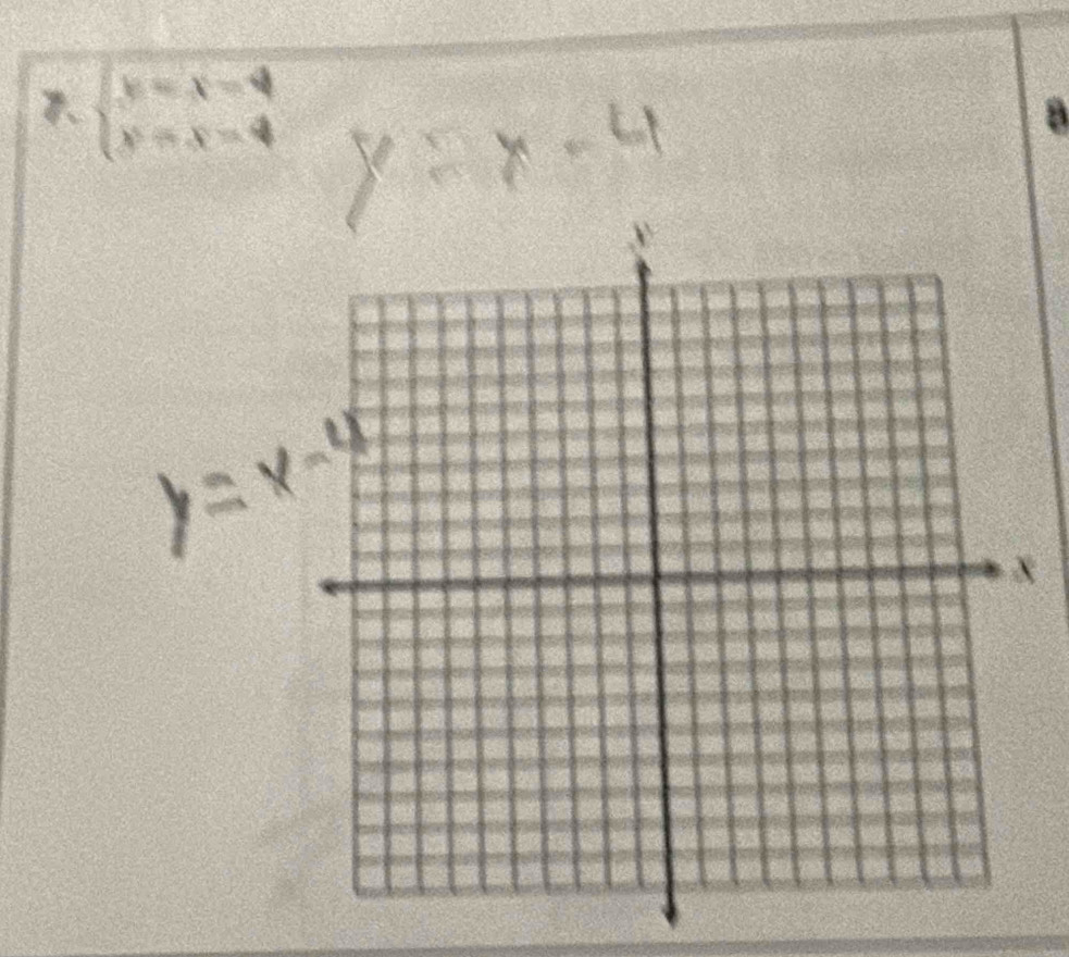 beginarrayl y=x-4 y=x-4endarray.
a
x