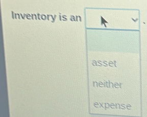 Inventory is an