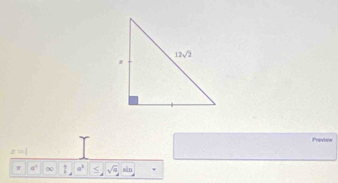 Preview
z=
π a° ∞  a/b  a^b sqrt(a) sin