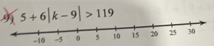 9 5+6|k-9|>119