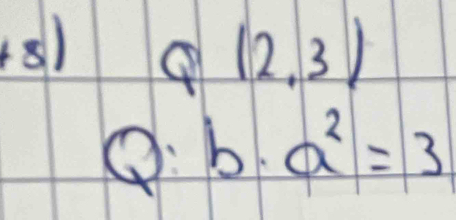 Q(2,3)
Q:b· a^2=3