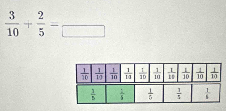  3/10 + 2/5 =frac 