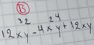 12x^3y-4x^2y+12xy