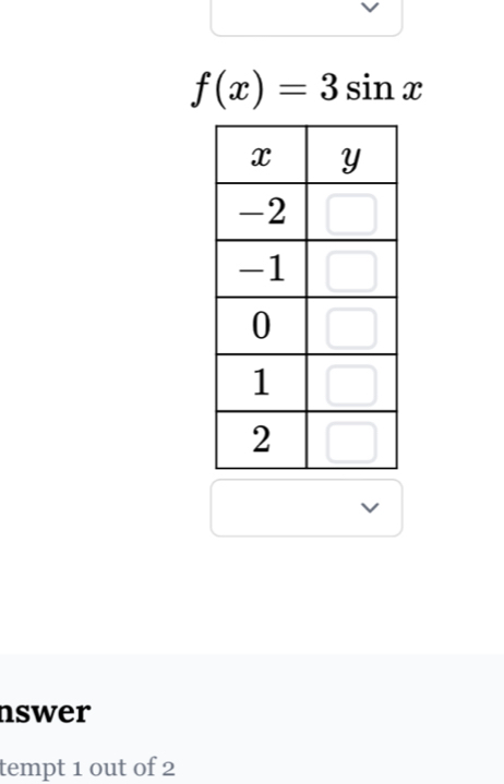 f(x)=3sin x
nswer 
tempt 1 out of 2