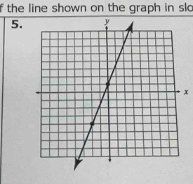 the line shown on the graph in slo 
5.
x