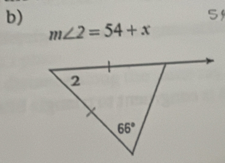 5
m∠ 2=54+x