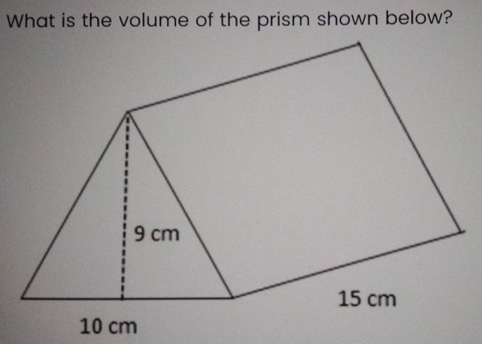 What is the volume of the prism shown below?