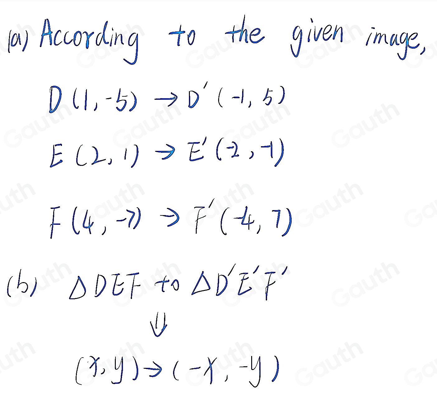 Solved: 180° couster lockwise about the origin. Triangle D. EF is ...