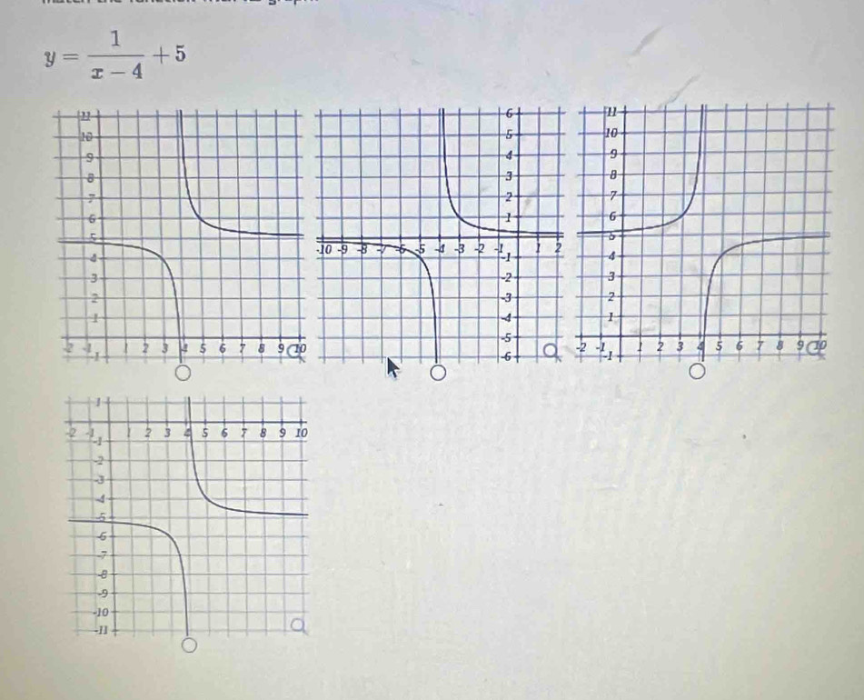 y= 1/x-4 +5