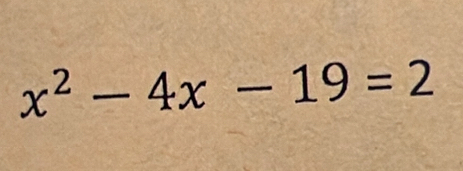 x^2-4x-19=2