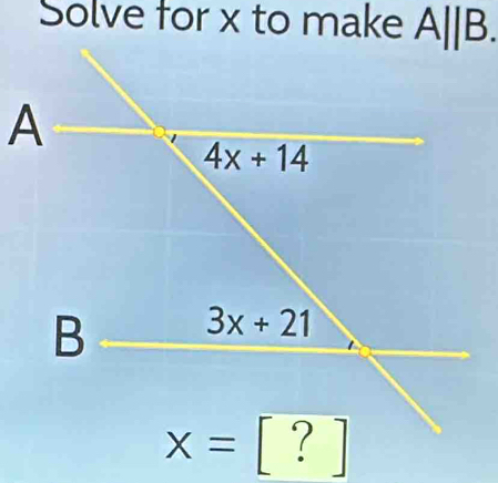 Solve for x to make
x=[?]