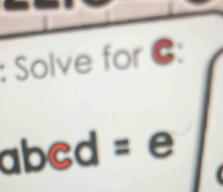 Solve for G :
abed=e