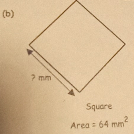 Area =64mm^2