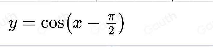 y=cos (x- π /2 )