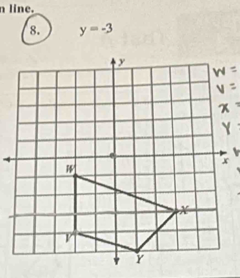 line. 
8. y=-3