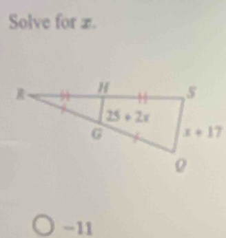 Solve for z.
-11