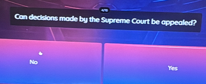 Can decisions made by the Supreme Court be appealed?