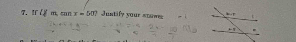 If l)m,can x=50 ? Justify your answer