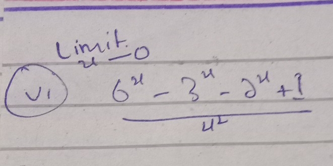 Limito
 (6^x-3^x-2^x+1)/4^2 