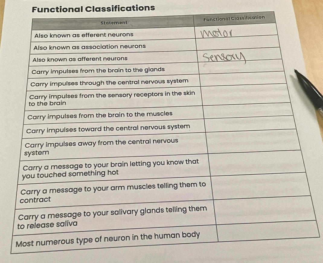 Functional Classifications