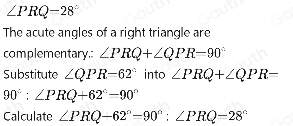 Solved: The diagram below shows the triangle PQR in which angle QPR=62 ...
