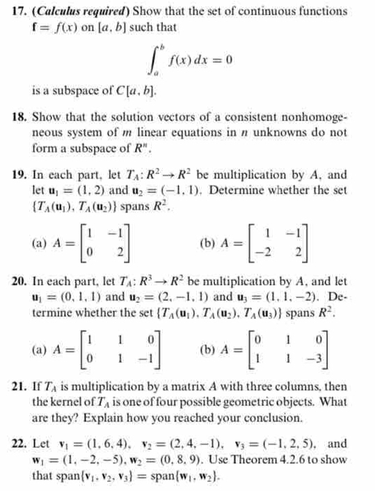 Solved: (Calculus required) Show that the set of continuous functions f ...