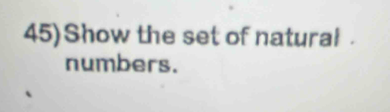 Show the set of natural. 
numbers.