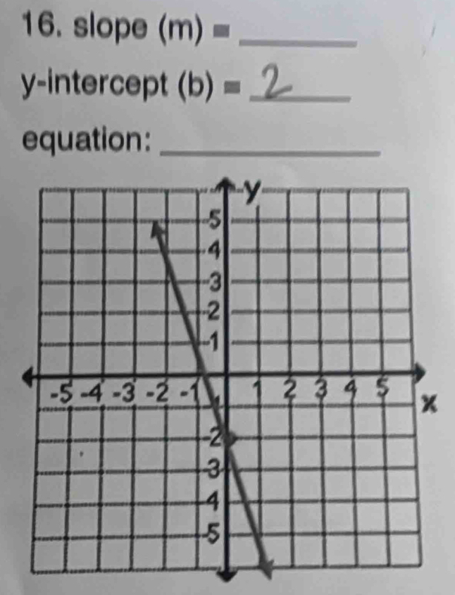 lope (m)= _ 
y-interce pt (b)= _ 
equation:_