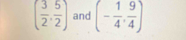 ( 3/2 , 5/2 ) and (- 1/4 , 9/4 )