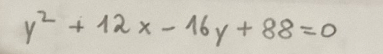 y^2+12x-16y+88=0