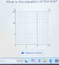 What is the equation of this line?
M
15
10
$
|
i5
■《 Watch video
eanch 18