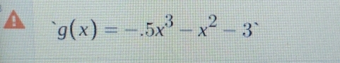 g(x)=-.5x^3-x^2-3